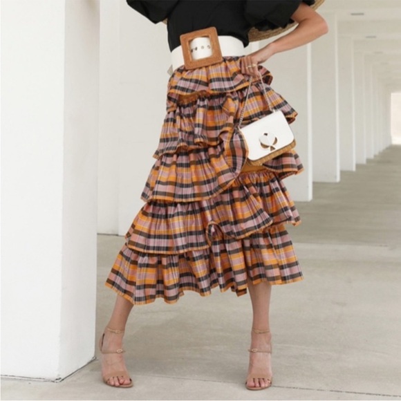 Ruffle Skirt J Crew Tartan Plaid Maxi Skirt Christmas Plaid J Crew Tartan Plaid Maxi Skirt Dress Gingham Ruffle Skirt J  Crew J Crew